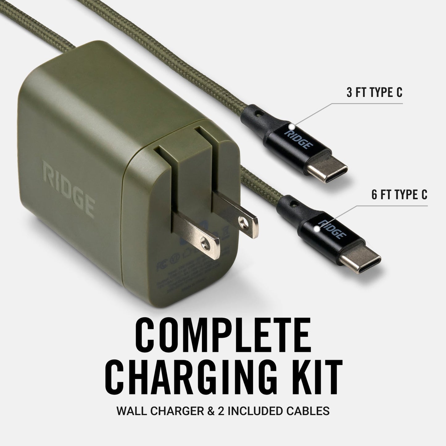 Wall Charger Set - 45W - Matte Olive