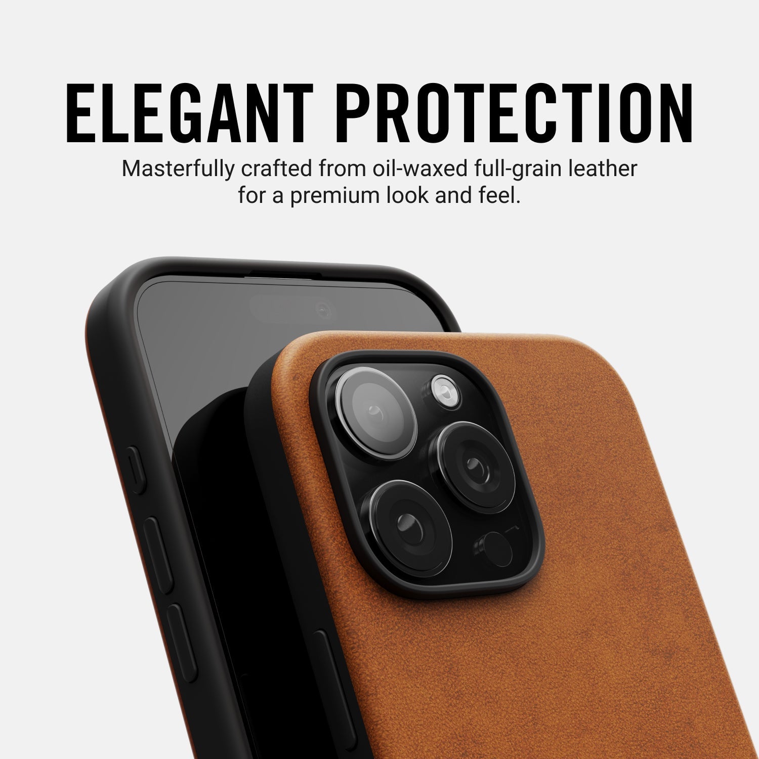 Ridge Phone Case - Tobacco Brown Leather - iPhone 16